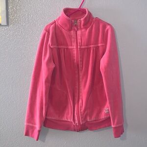 Ruby Moon Pink Velour girls 7/8 soft full zip up sweatshirt